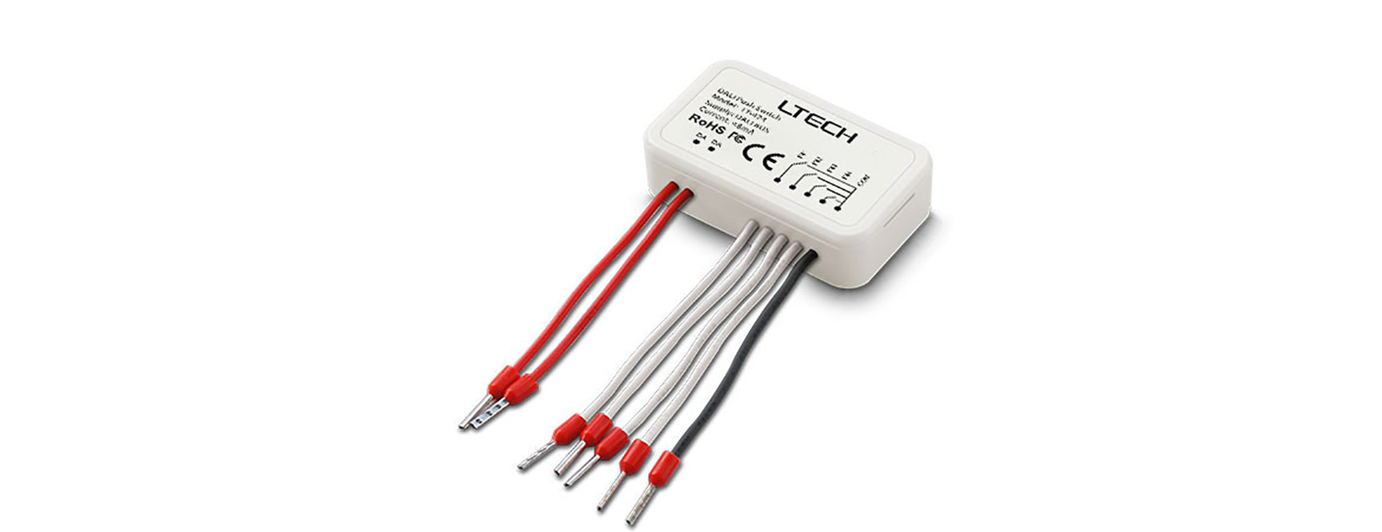 424  Ltech Smart Home 6 in 1 mode DALI push switch. Compact size ,DALI Bus power supply, Safe and Reliable, High working temp. Safe and reliable, IP20.